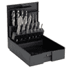 Volkel Metric Metric P.K.40 HSS-E Machine taps (set of 14 pcs.) DIN 371/376 M 3 M 12 Spiral Point + R35 HSSE Plastic box VKTMM TV10-47901
