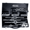 Volkel Metric Metric P.V.1 Hand taps non-serial and round dies (set of 43 pcs.) incl. drills M 3 M 12 HSS-G non serial drilbox Metal case VKTH&DM TV10-49181